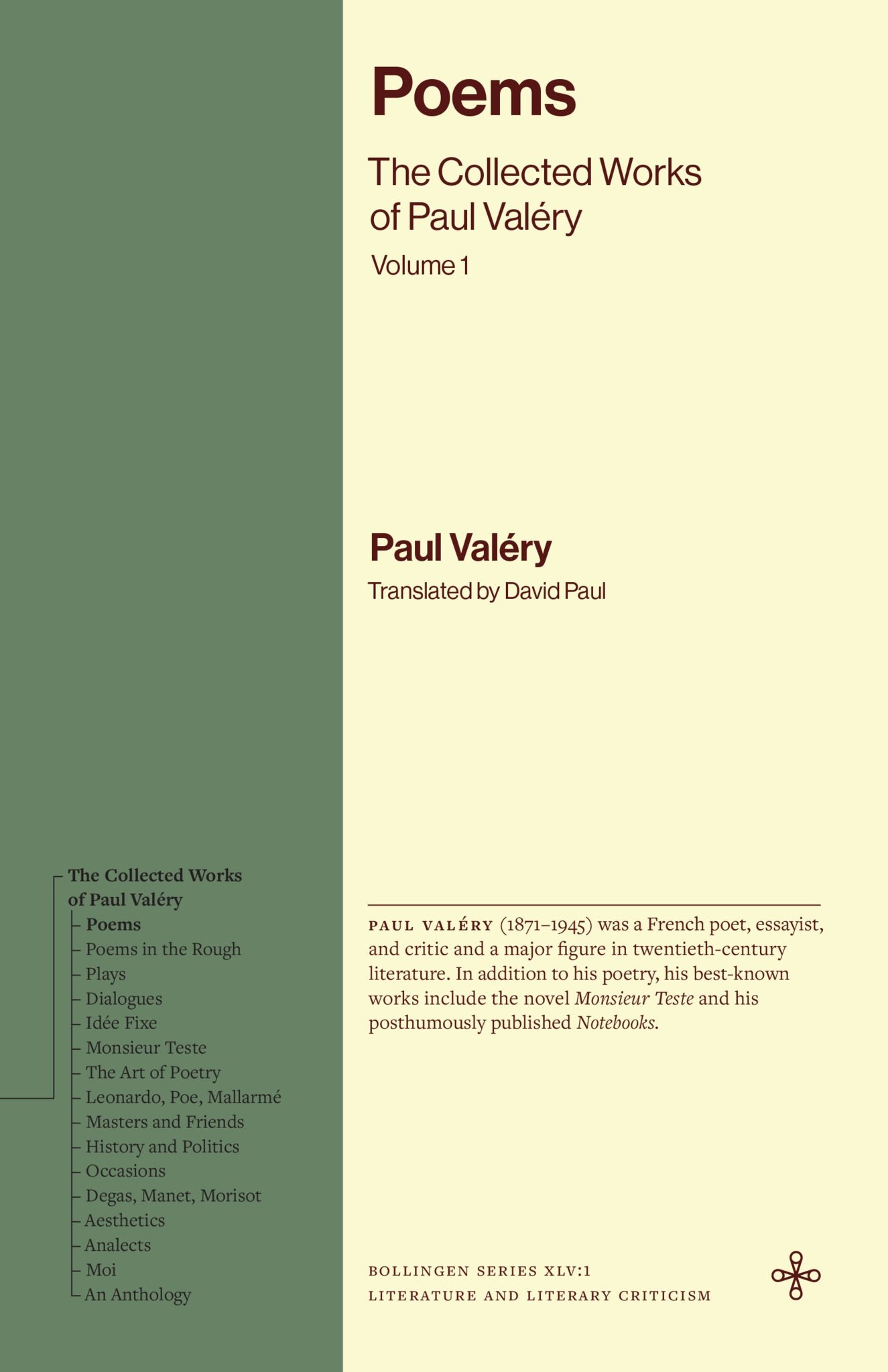 Cover of Poems by Paul Valéry, Princeton University Press edition